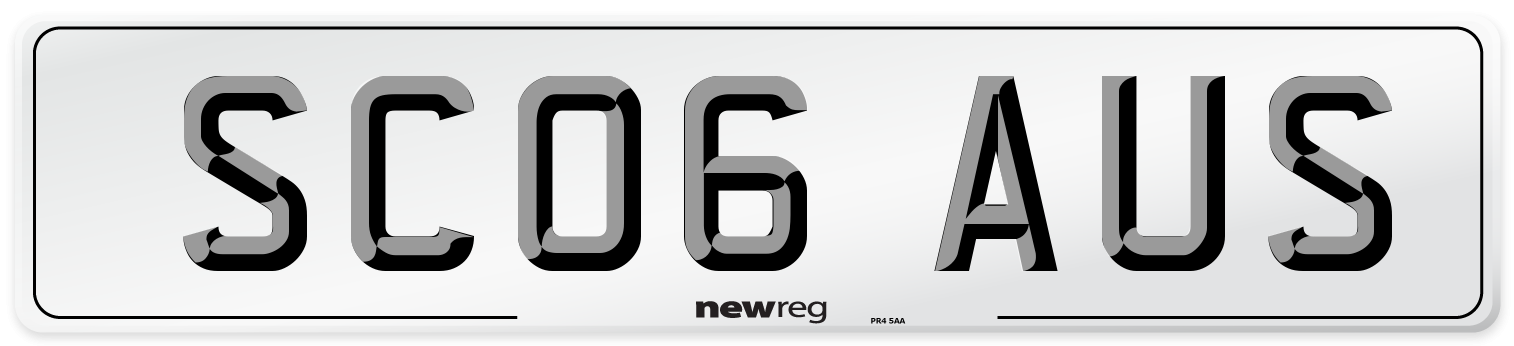 SC06 AUS Number Plate from New Reg